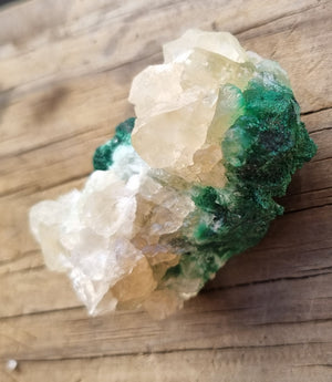 Malachite and calcite - Mashamba West mine DRC Congo - 76grams