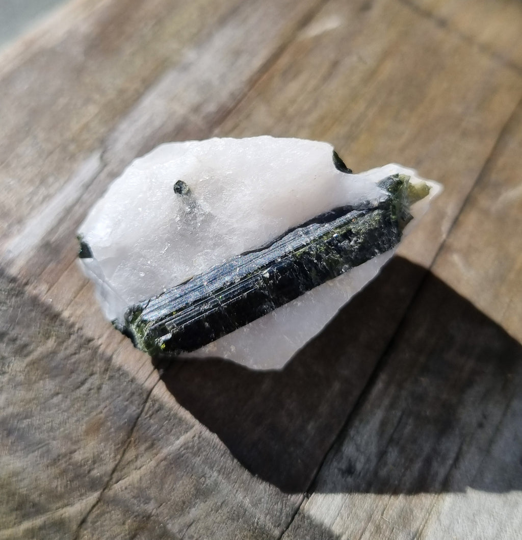 Green Tourmaline in quartz - Brazil