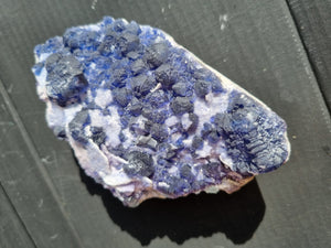 Blue fluorite cluster