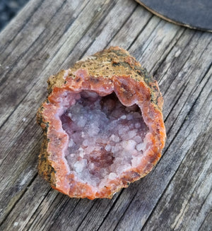 Pink chalcedony geode