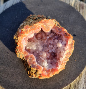 Pink chalcedony geode