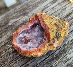 Pink chalcedony geode