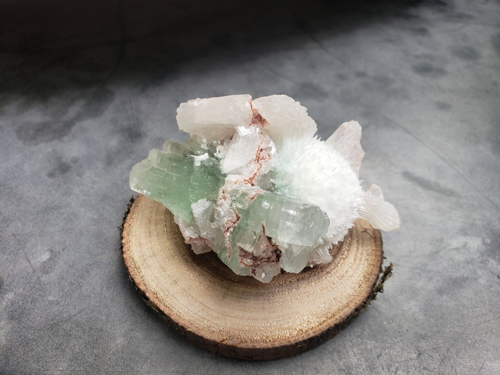 Fluorapophyllite + mordonite and stilbite - museum quality