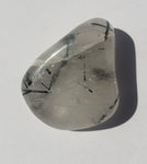 Rutilated quartz - black tourmaline rutiles - tumbled - 14grams