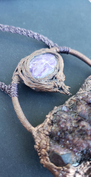 Spirit quartz cluster + chaorite epic copper master piece necklace