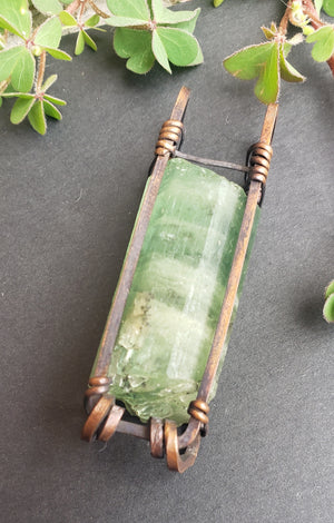 Aquamarine - necklace wire wrap by designer Kiwa Creations