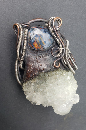 Apophyllite + Pietersite - The Copper cauldron - Kiwa Creations collaboration