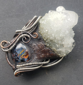 Apophyllite + Pietersite - The Copper cauldron - Kiwa Creations collaboration