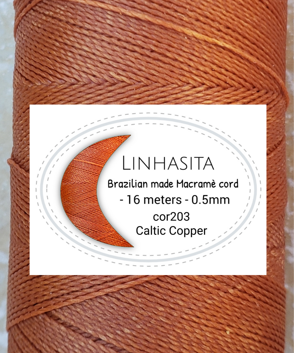 Linhasita macramè cord - cor203 - Celtic Copper   - 0.5mm - 16 meters