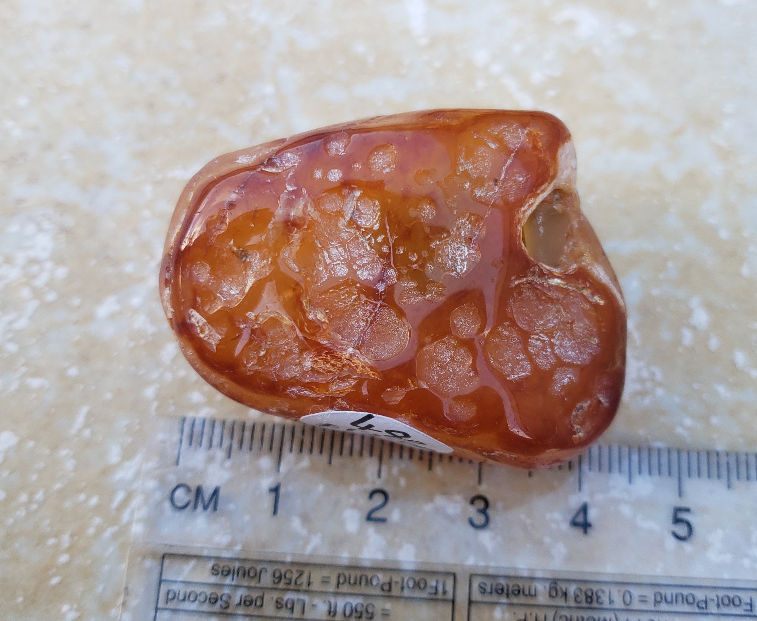 Carnelian Agate - tumbled freeform - 49grams