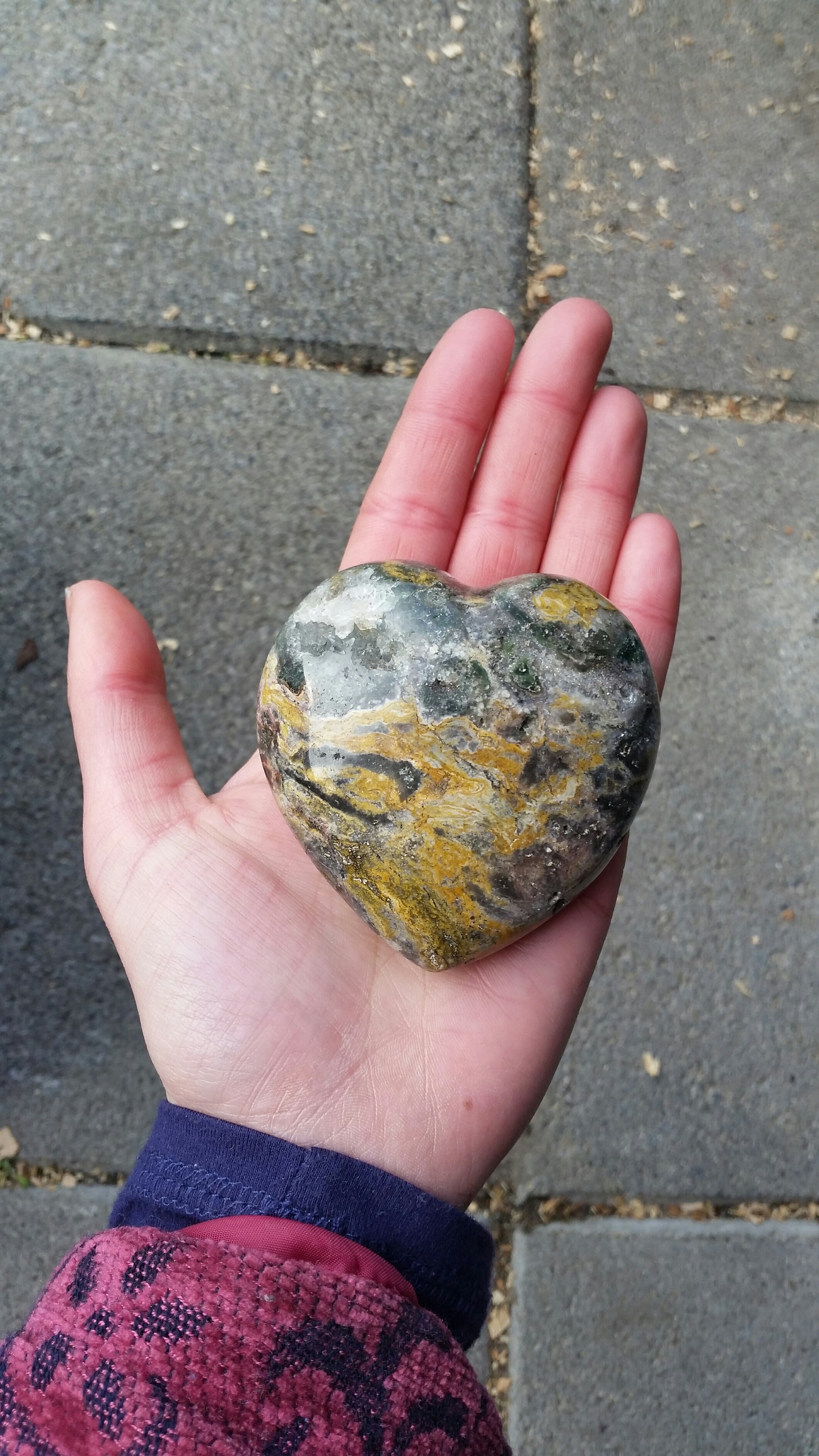 Ocean Jasper  Heart -  218grams