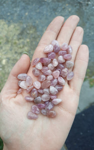 Lilac Rose quartz mini tumble " A grade " gravel chips -50g