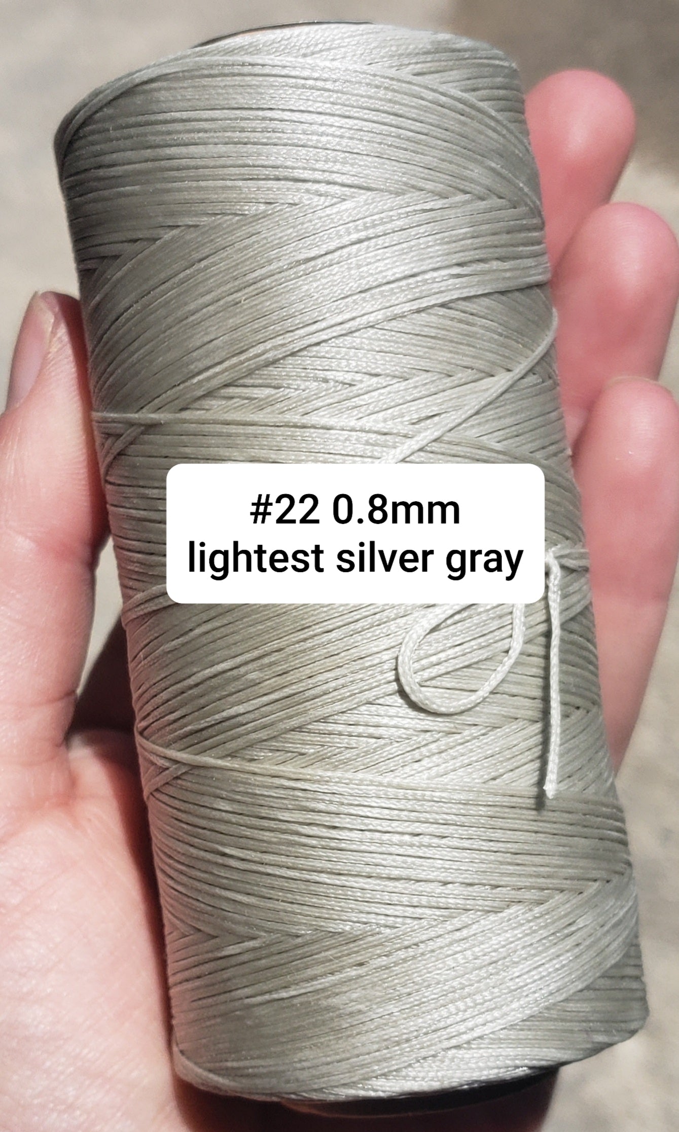 Macramè Cord - Silver gray black white - 24meters of 0.8mm flat waxed polyester s