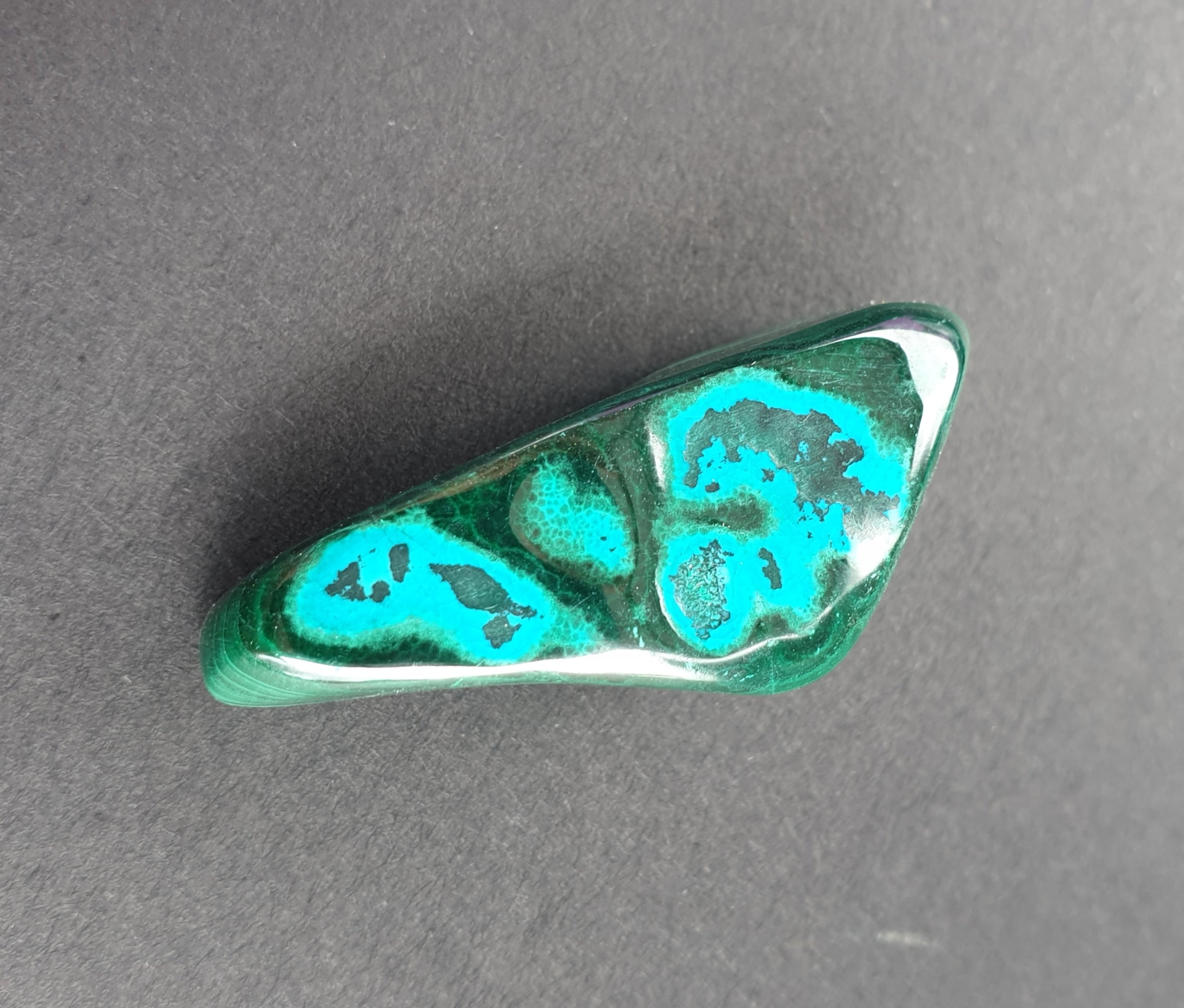 Chrysocolla + malachite polished freeform