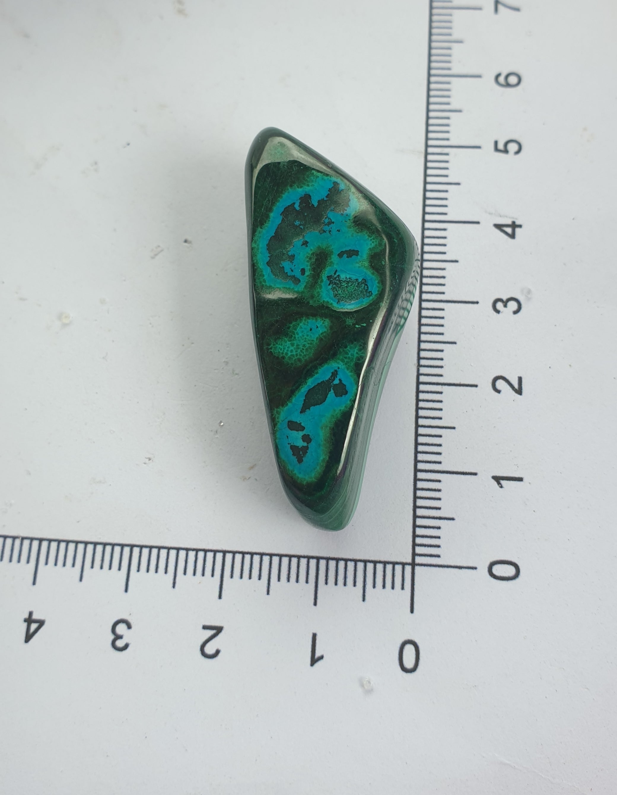 Chrysocolla + malachite polished freeform