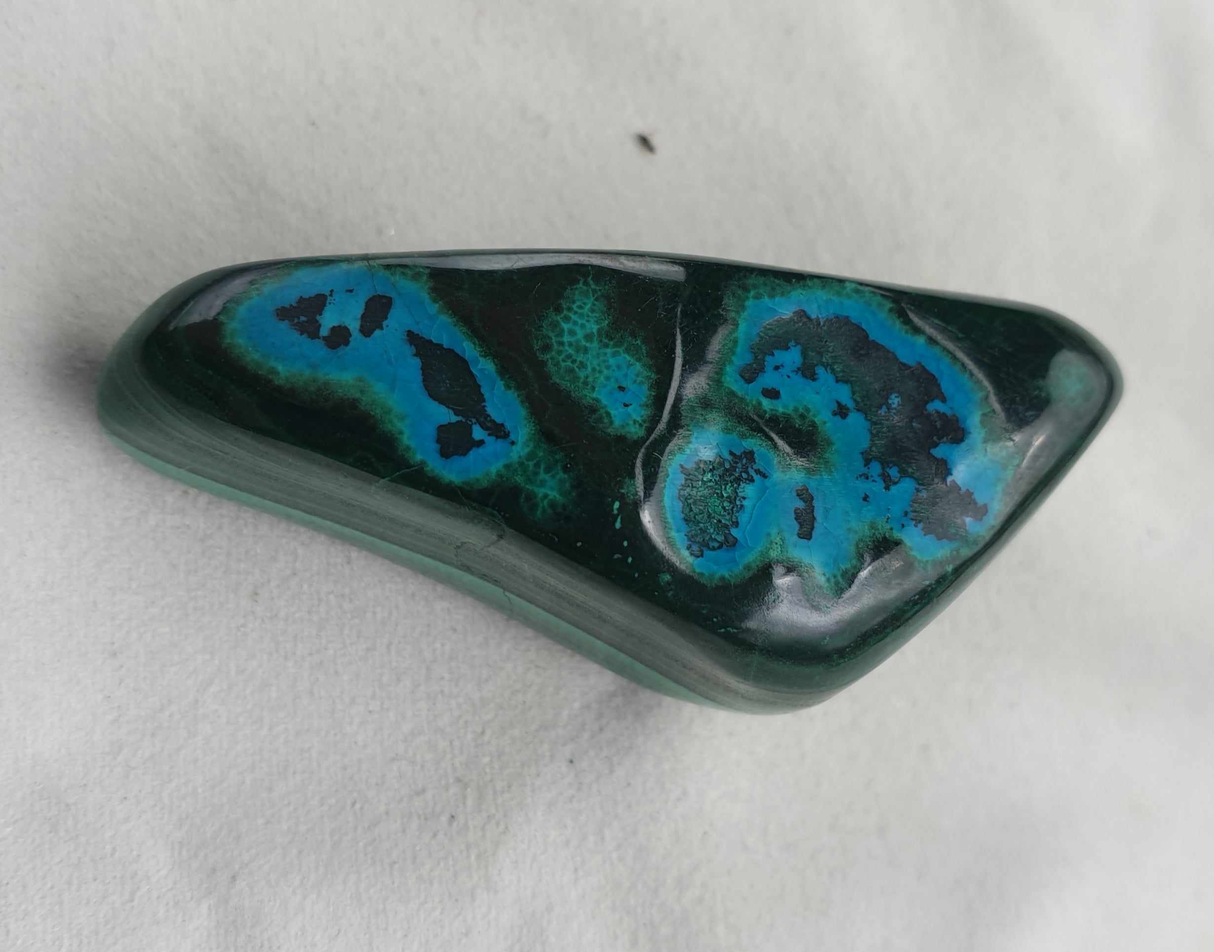 Chrysocolla + malachite polished freeform