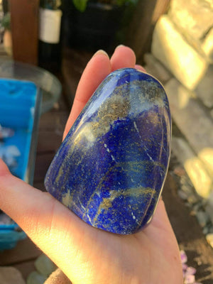 Lapis Lazuli with pyrite - Freeform polished